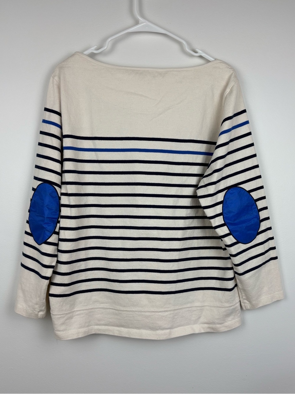 Ponant x 727 Sailbags Striped Boatneck Top Ivory & Navy XL 100% Cotton Nautical - Picture 4 of 9